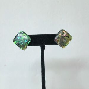 5/$25 Vintage square Paua shell earrings